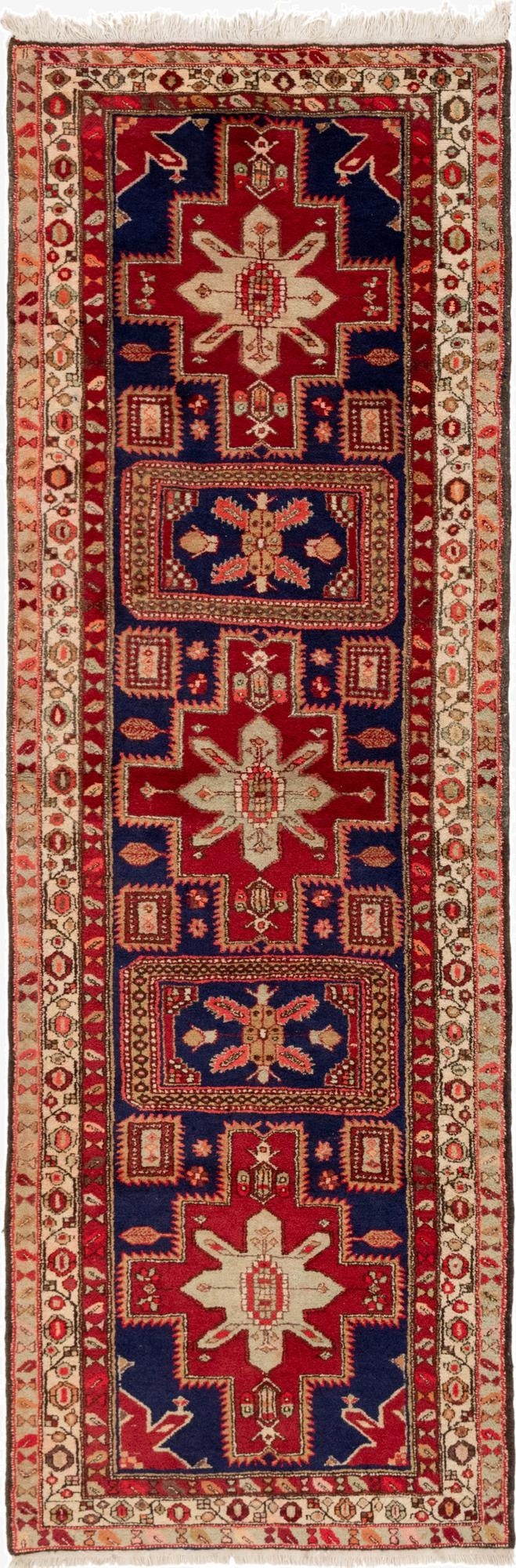  3' 8 x 11'  Hand Knotted Meshkin Persian Wool Runner Rug