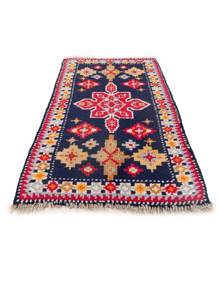 Detail image of  2' 2 x 4' 3  Hand Knotted Moroccan Wool Runner Rug