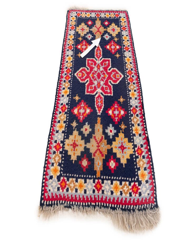 Detail image of  2' 2 x 4' 3  Hand Knotted Moroccan Wool Runner Rug