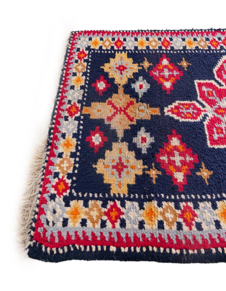 Detail image of  2' 2 x 4' 3  Hand Knotted Moroccan Wool Runner Rug