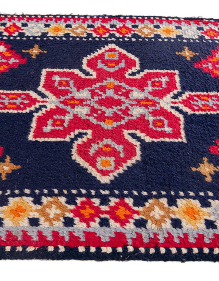 Detail image of  2' 2 x 4' 3  Hand Knotted Moroccan Wool Runner Rug