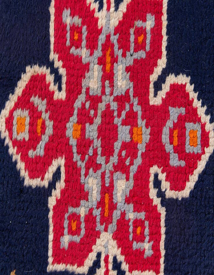 Detail image of  2' 2 x 4' 3  Hand Knotted Moroccan Wool Runner Rug