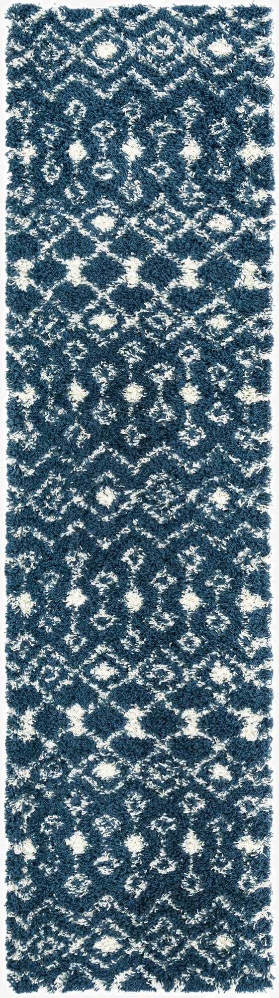  2' 7 x 10' Moroccan Trellis Shag Runner Rug