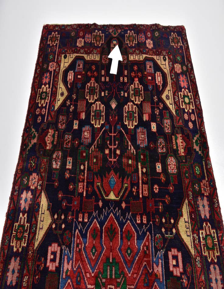 Detail image of 5' 5 x 10' Hand Knotted Nahavand Persian Wool Runner Rug