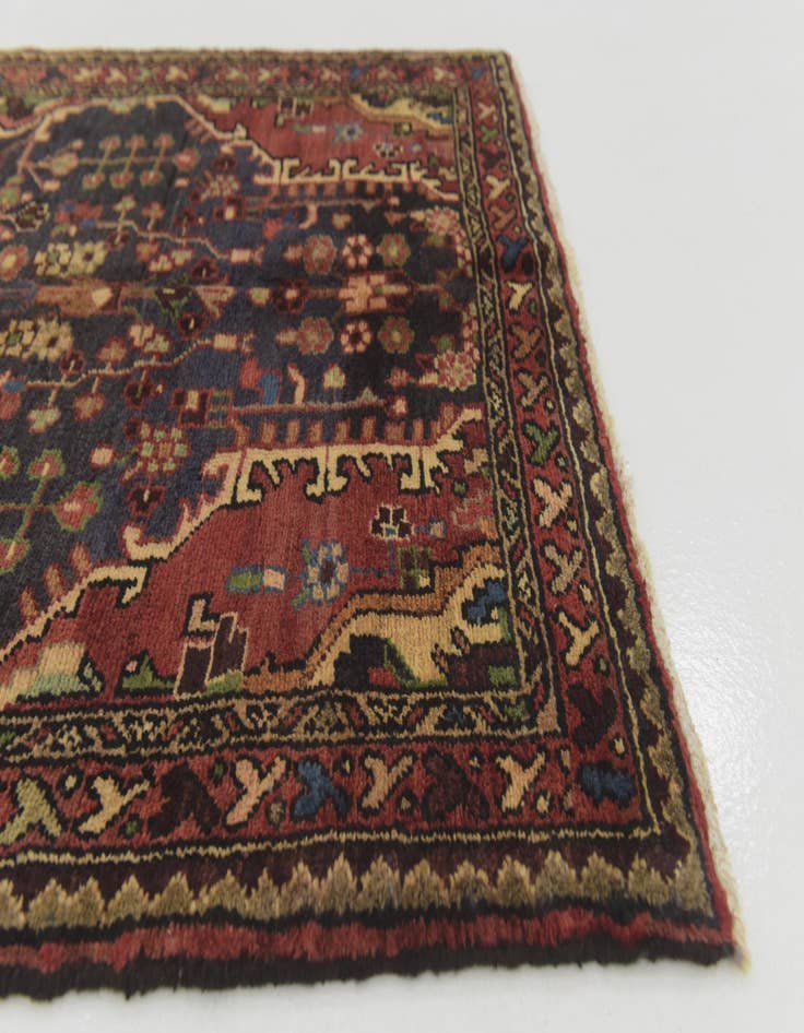 Detail image of  3' 9 x 10' 4  Hand Knotted Nahavand Persian Wool Runner Rug