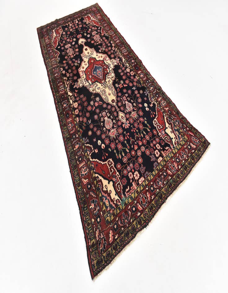 Detail image of 4' 8 x 10' Hand Knotted Nahavand Persian Wool Runner Rug