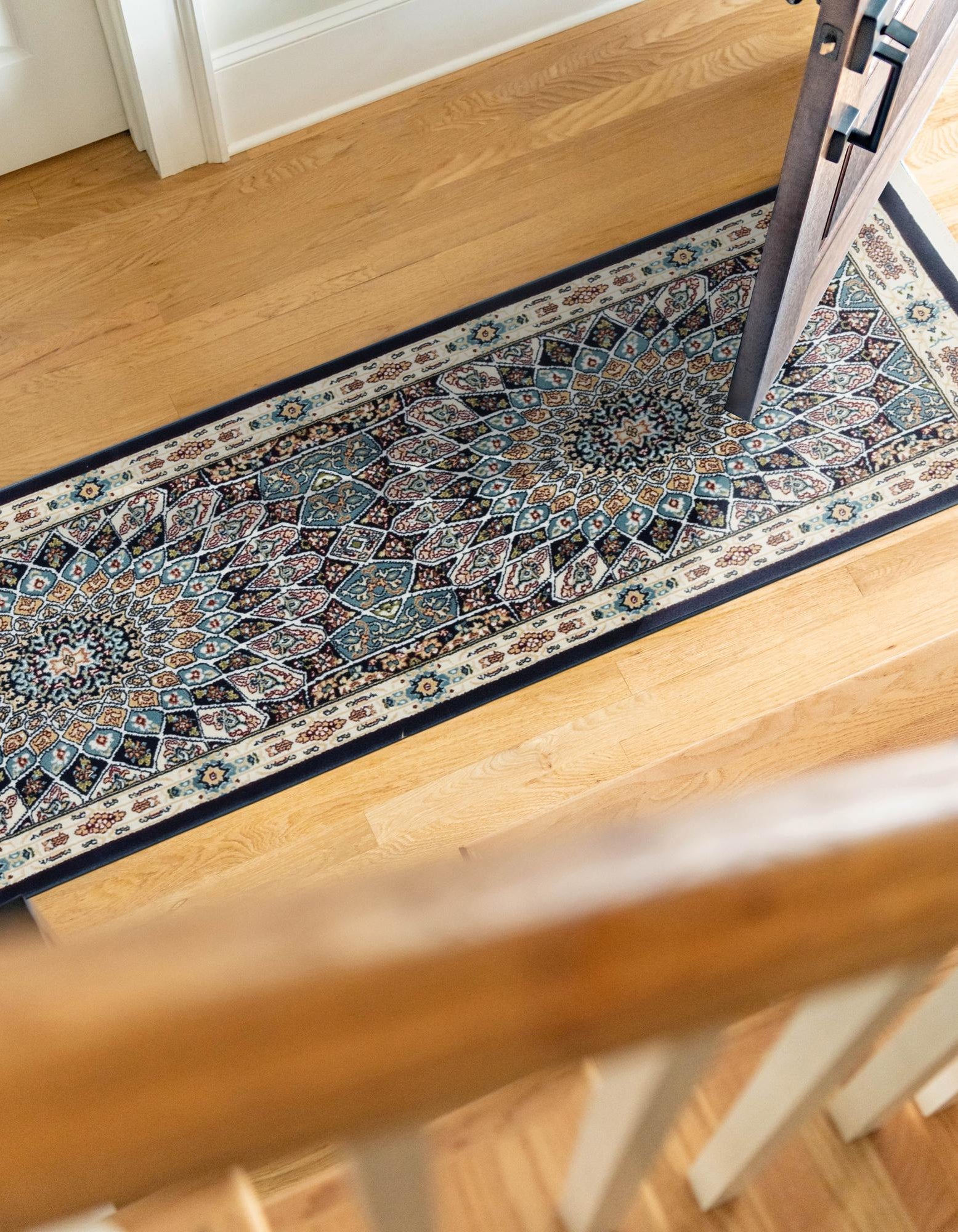 Navy Blue 2' 7 x 12' Nain Design Runner Rug | Rugs.com