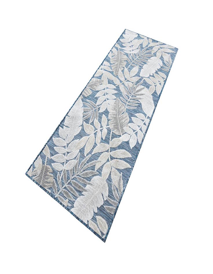 Detail image of  2' 2 x 6'  Washable Botanical Indoor / Outdoor Runner Rug