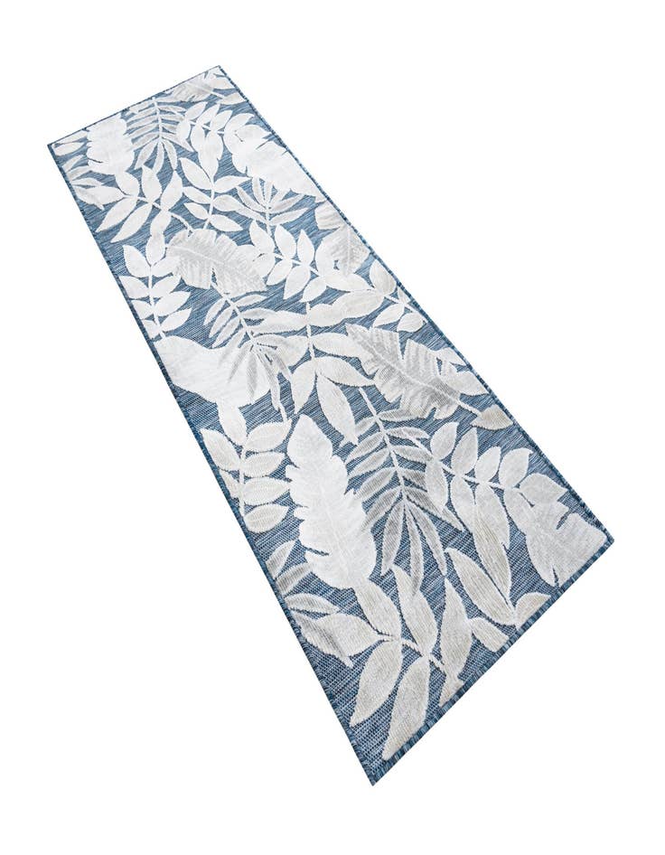 Detail image of  2' 2 x 6'  Washable Botanical Indoor / Outdoor Runner Rug