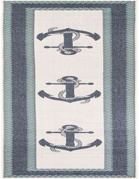 Primary image  2' 7 x 12'  Washable Coastal Indoor / Outdoor Runner Rug