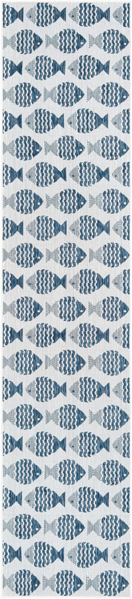  2' 7 x 12'  Washable Coastal Indoor / Outdoor Runner Rug