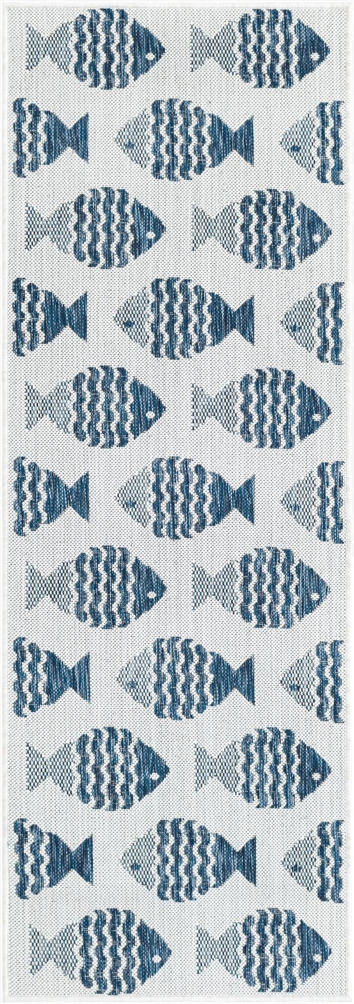  2' x 6'  Washable Coastal Indoor / Outdoor Runner Rug