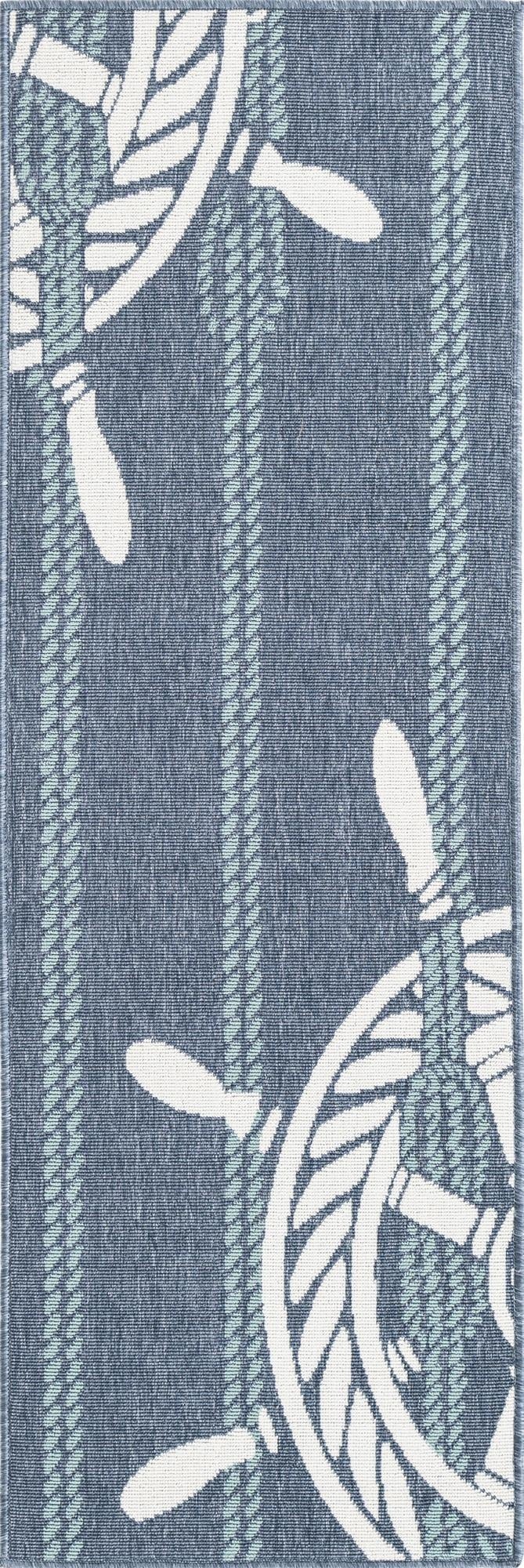  2' x 6'  Washable Coastal Indoor / Outdoor Runner Rug