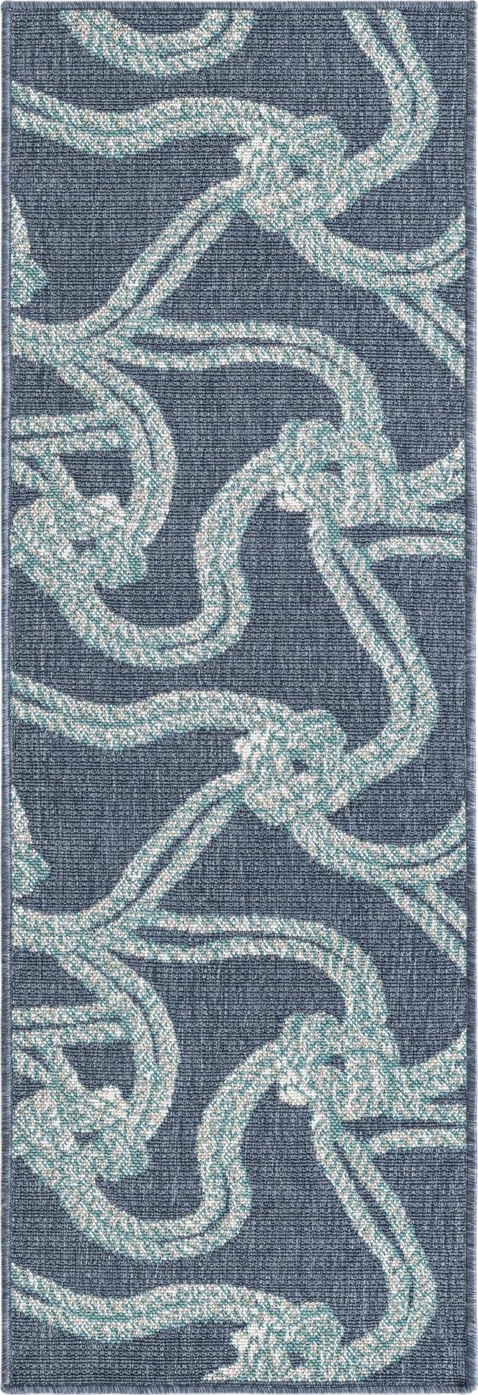  2' x 6'  Washable Coastal Indoor / Outdoor Runner Rug