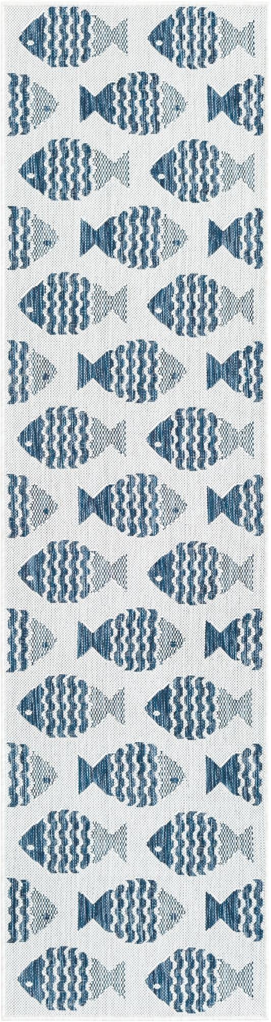  2' x 8'  Washable Coastal Indoor / Outdoor Runner Rug