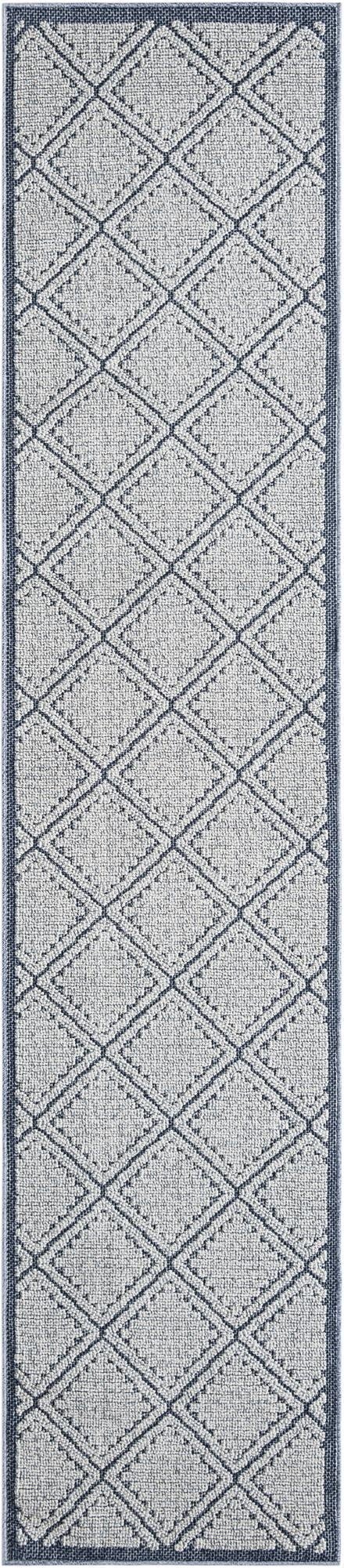  2' 7 x 12'  Washable Lattice Indoor / Outdoor Runner Rug