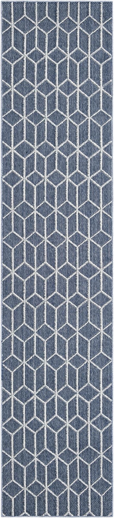  2' 7 x 12'  Washable Lattice Indoor / Outdoor Runner Rug