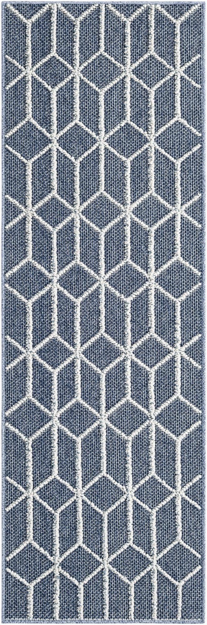  2' x 6' 1  Washable Lattice Indoor / Outdoor Runner Rug