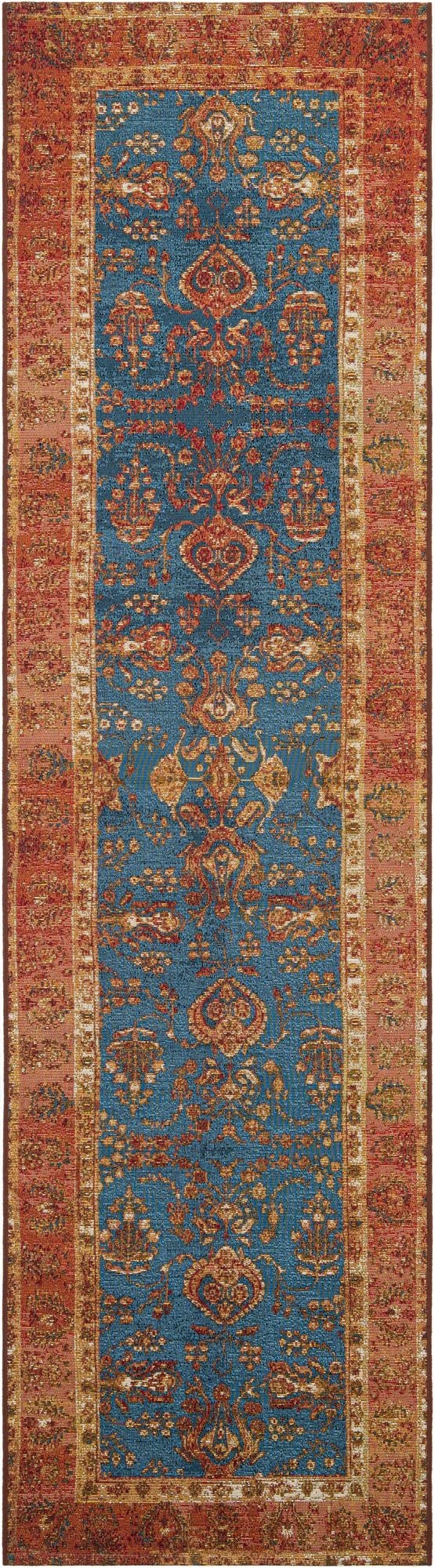  2' 7 x 10'  Washable Traditional Indoor / Outdoor Runner Rug