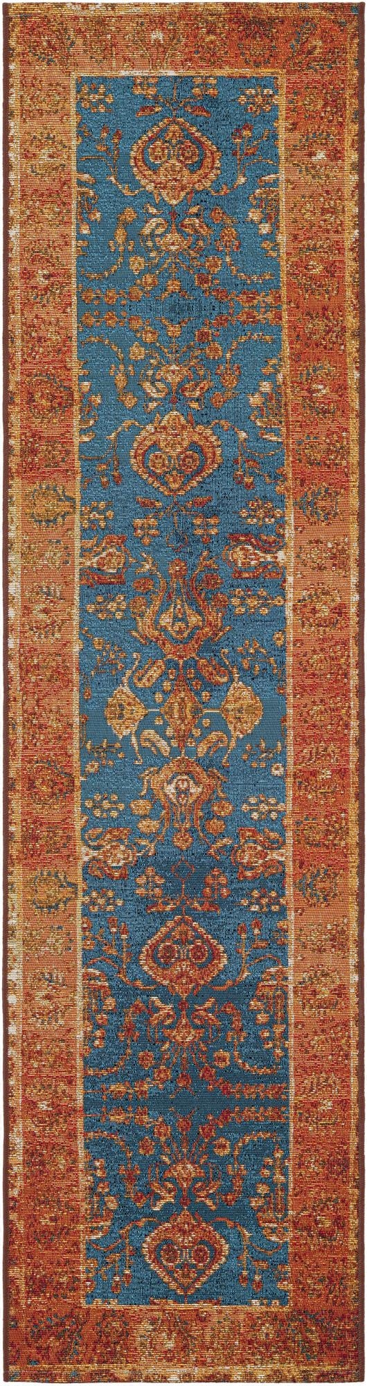  2' x 8'  Washable Traditional Indoor / Outdoor Runner Rug