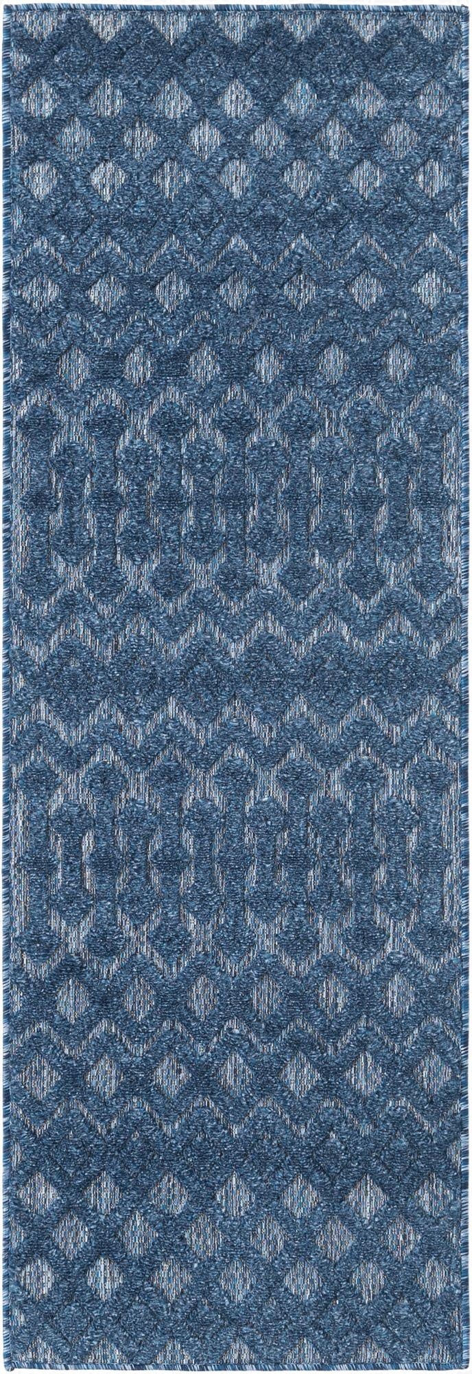  2' x 6'  Washable Trellis Textured Indoor / Outdoor Runner Rug