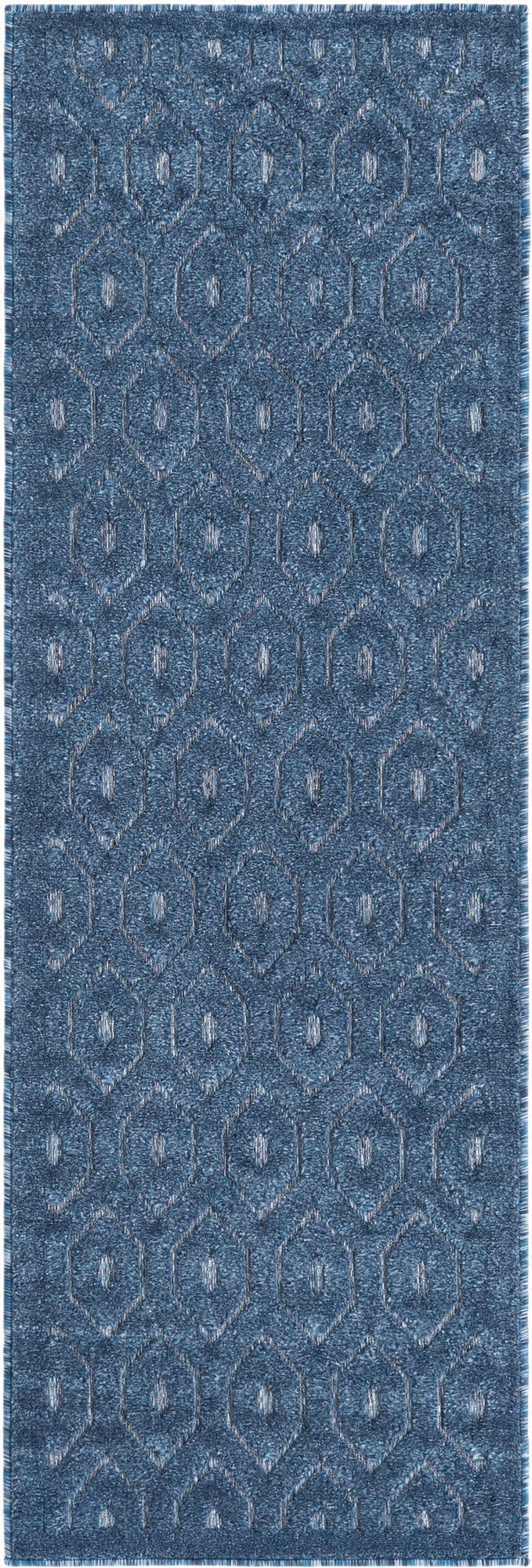  2' x 6'  Washable Trellis Textured Indoor / Outdoor Runner Rug