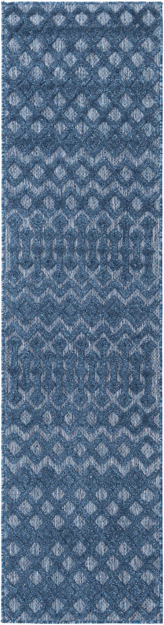  2' x 8'  Washable Trellis Textured Indoor / Outdoor Runner Rug