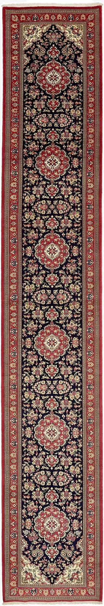  2' 7 x 16' 2  Hand Knotted Qom Persian Wool Runner Rug