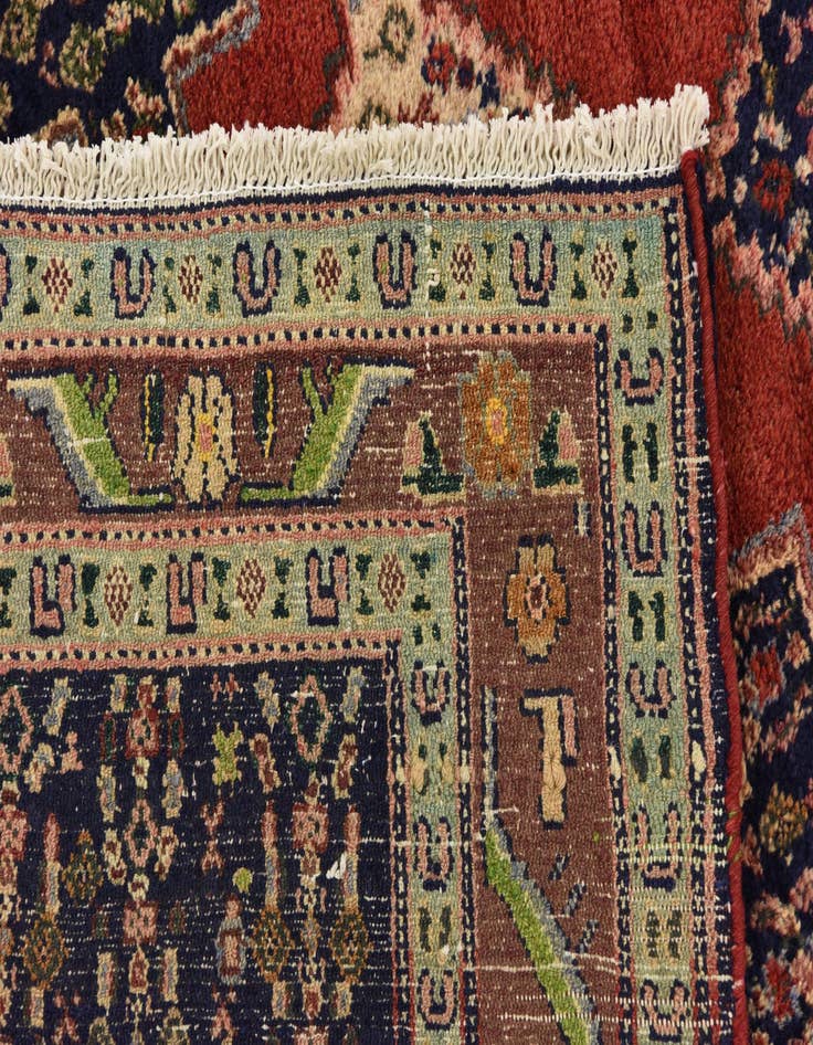 Detail image of 4' 6 x 10' 1 Hand Knotted Sanandaj Persian Wool Runner Rug