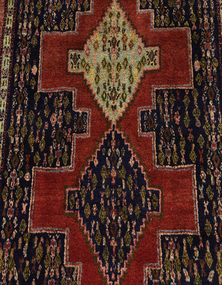 Detail image of 4' 6 x 10' 1 Hand Knotted Sanandaj Persian Wool Runner Rug