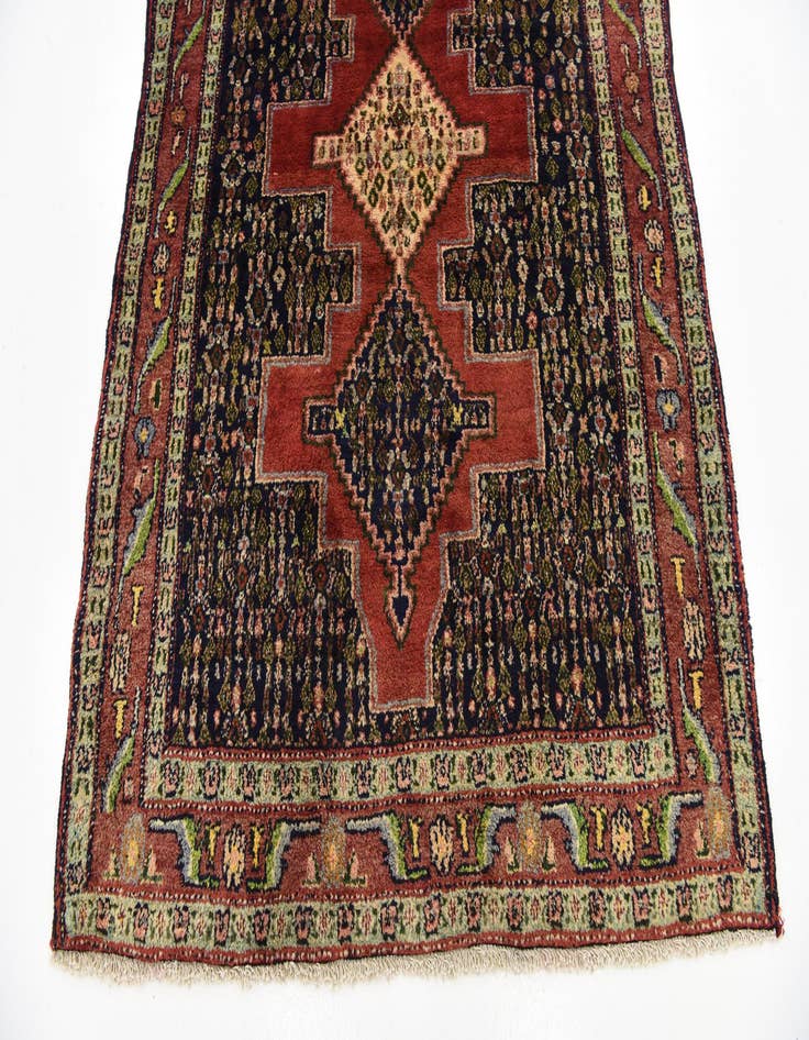 Detail image of 4' 6 x 10' 1 Hand Knotted Sanandaj Persian Wool Runner Rug