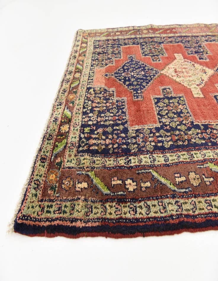 Detail image of 4' 6 x 10' 1 Hand Knotted Sanandaj Persian Wool Runner Rug