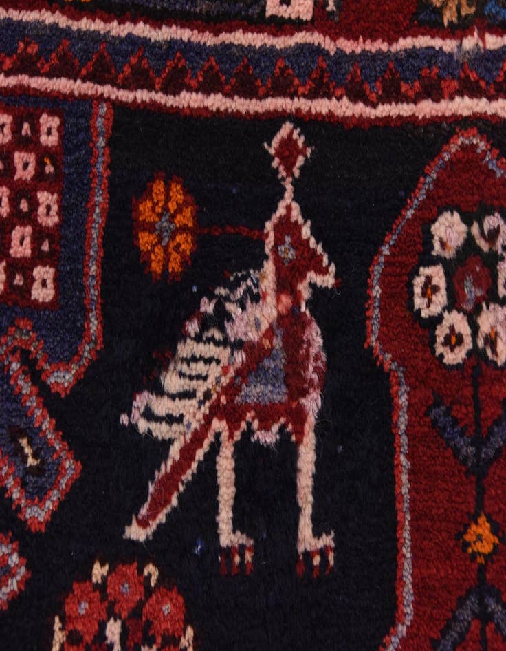 Detail image of 4' 3 x 9' 9 Hand Knotted Saveh Persian Wool Runner Rug