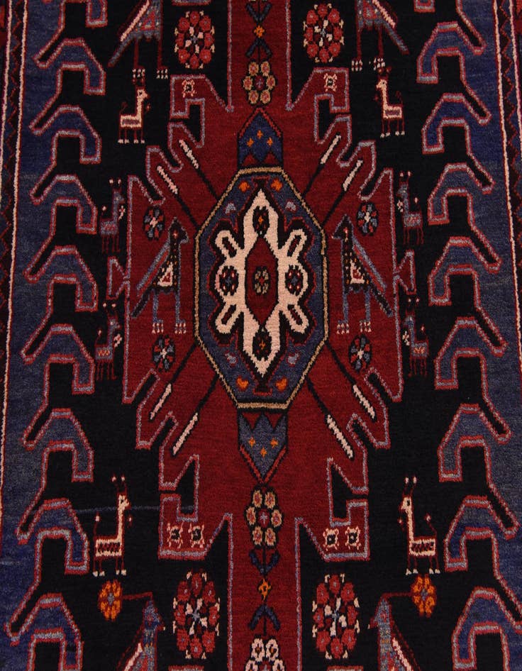 Detail image of 4' 3 x 9' 9 Hand Knotted Saveh Persian Wool Runner Rug