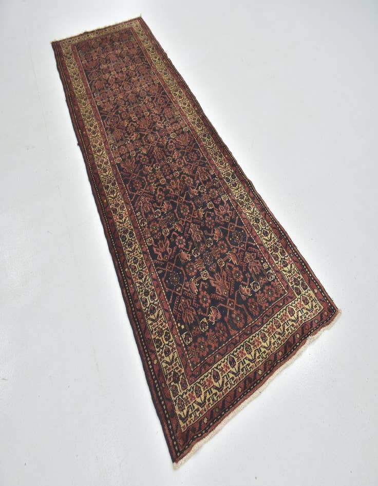 Detail image of 3' 5 x 9' 9 Hand Knotted Shahsavand Persian Wool Runner Rug