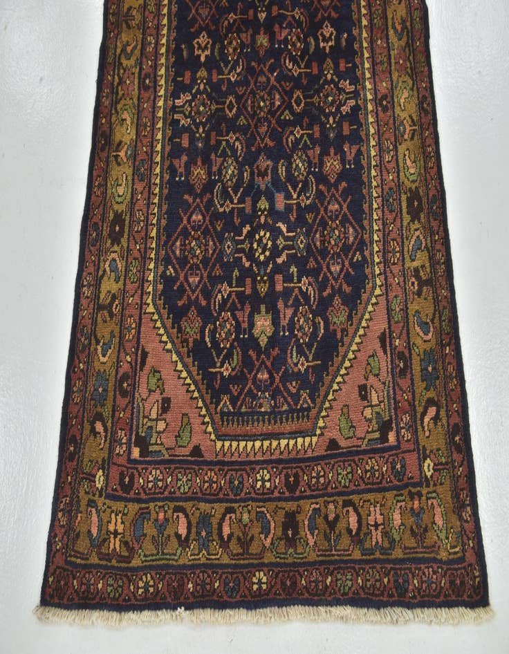 Detail image of 3' 5 x 9' 10 Hand Knotted Shahsavand Persian Wool Runner Rug