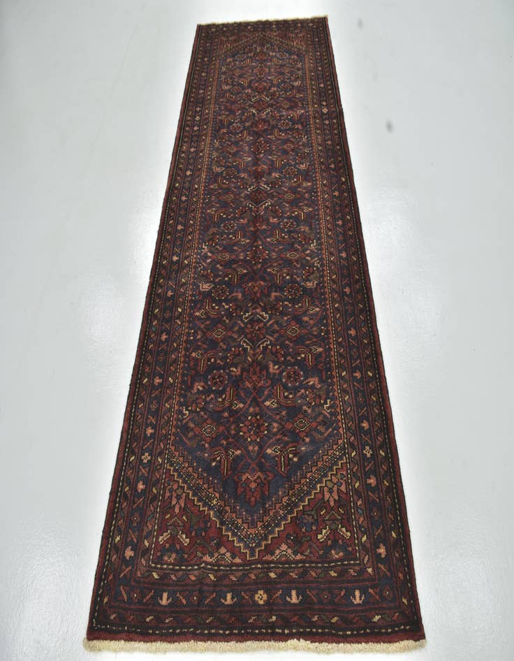 Detail image of 3' 10 x 9' 9 Hand Knotted Shahsavand Persian Wool Runner Rug