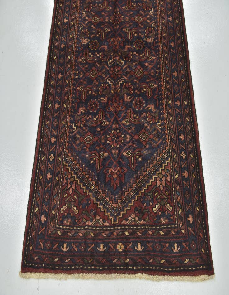 Detail image of 3' 10 x 9' 9 Hand Knotted Shahsavand Persian Wool Runner Rug