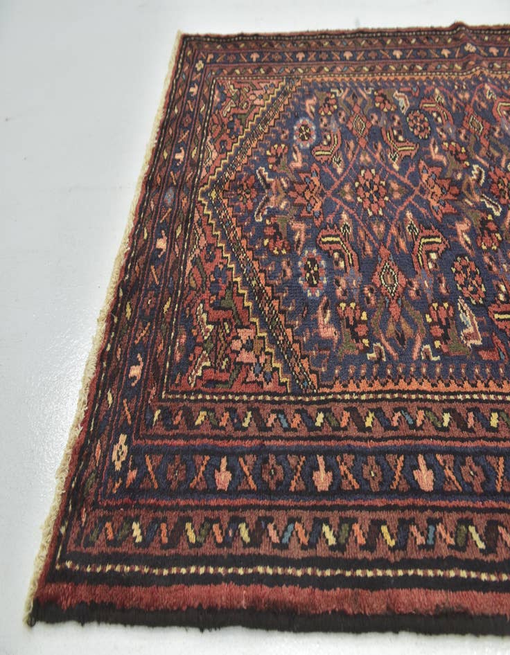 Detail image of 3' 10 x 9' 9 Hand Knotted Shahsavand Persian Wool Runner Rug