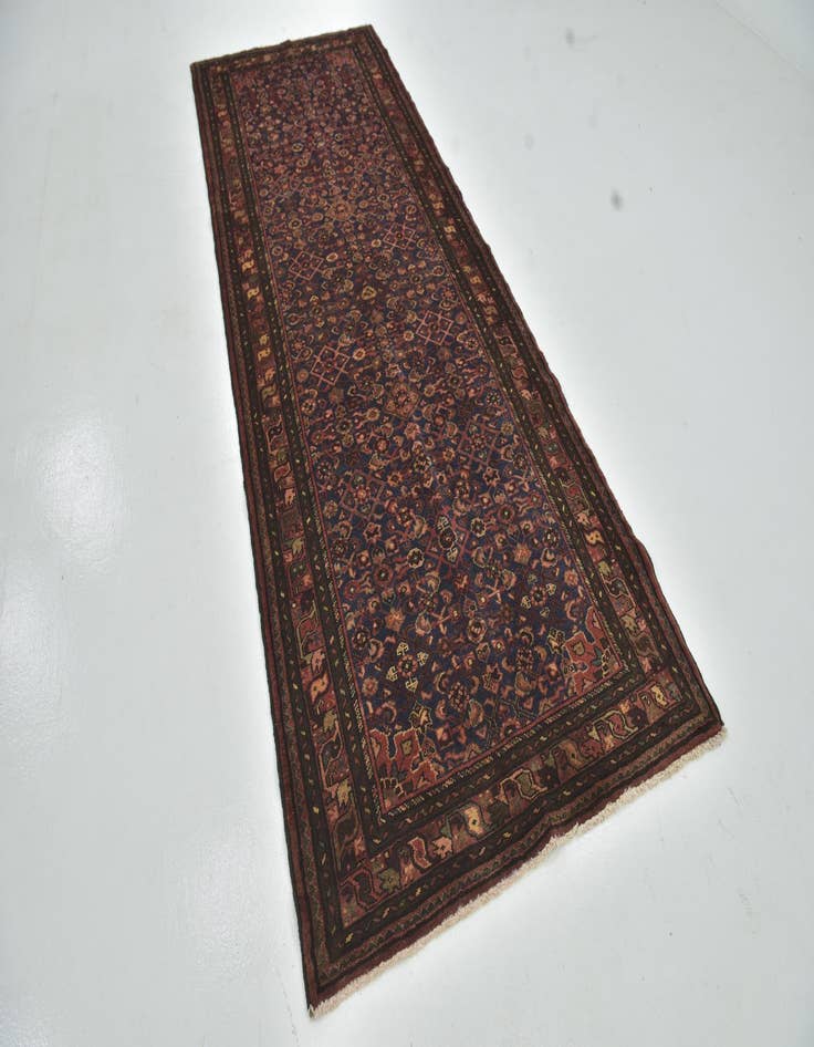 Detail image of  4' x 10' 10  Hand Knotted Shahsavand Persian Wool Runner Rug