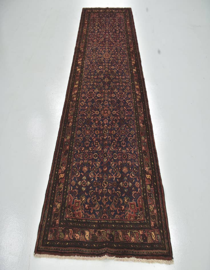 Detail image of  4' x 10' 10  Hand Knotted Shahsavand Persian Wool Runner Rug