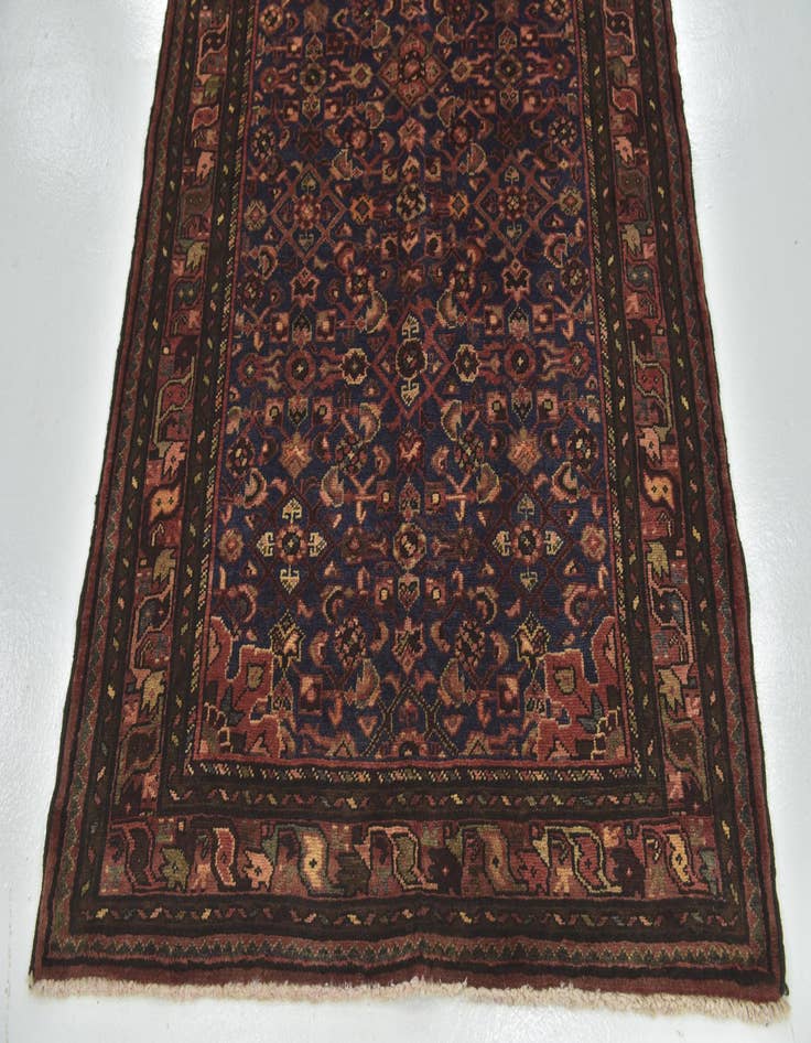 Detail image of  4' x 10' 10  Hand Knotted Shahsavand Persian Wool Runner Rug