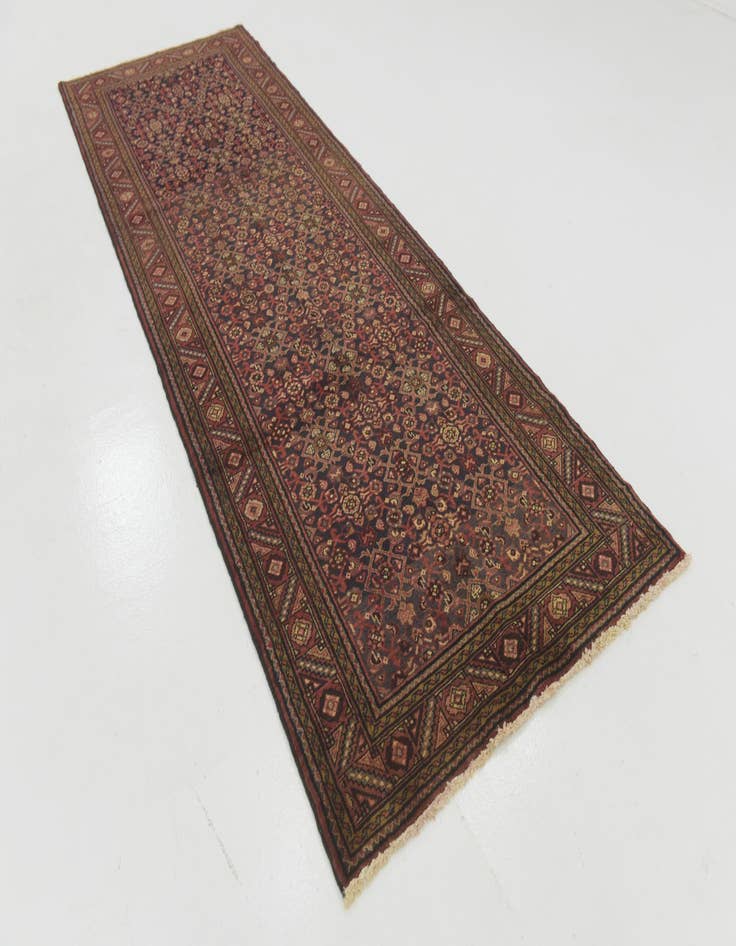 Detail image of 3' 10 x 11' 3 Hand Knotted Shahsavand Persian Wool Runner Rug