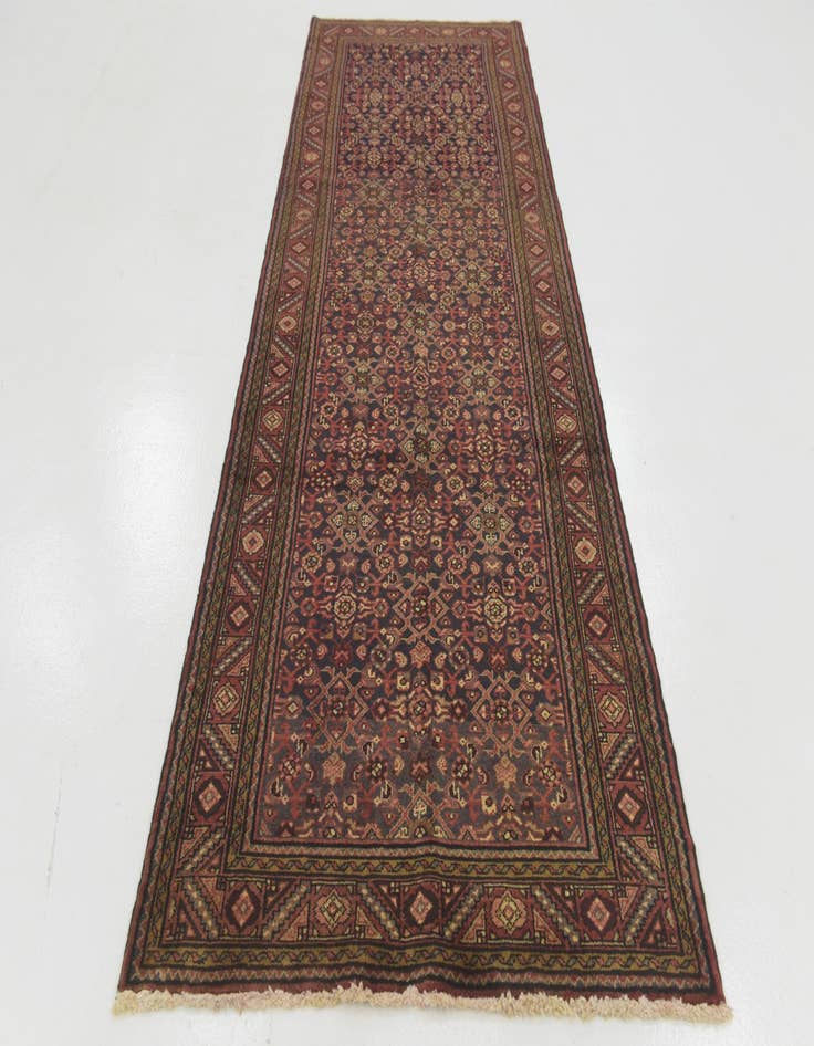 Detail image of 3' 10 x 11' 3 Hand Knotted Shahsavand Persian Wool Runner Rug