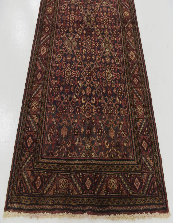 Detail image of 3' 10 x 11' 3 Hand Knotted Shahsavand Persian Wool Runner Rug