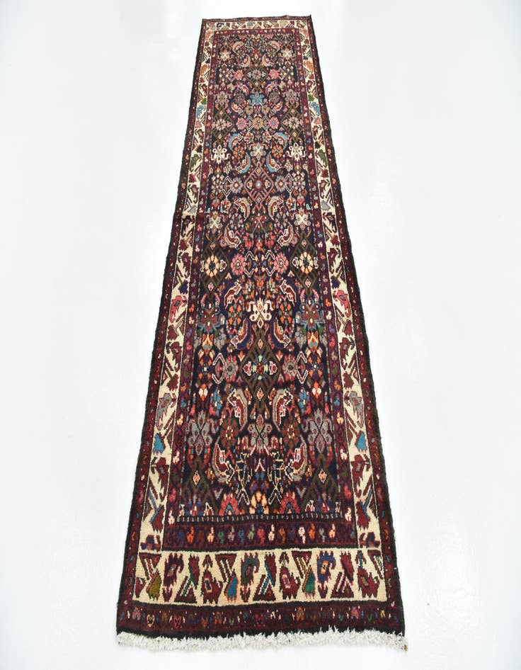 Detail image of 3' 4 x 9' 7 Hand Knotted Shahsavand Persian Wool Runner Rug