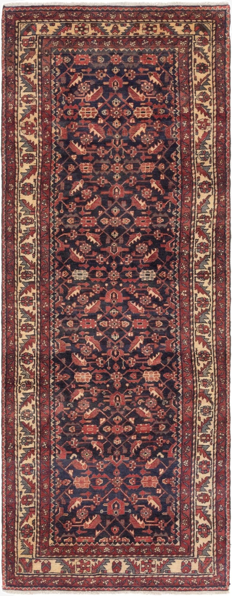  3' 10 x 10' 5  Hand Knotted Shahsavand Persian Wool Runner Rug