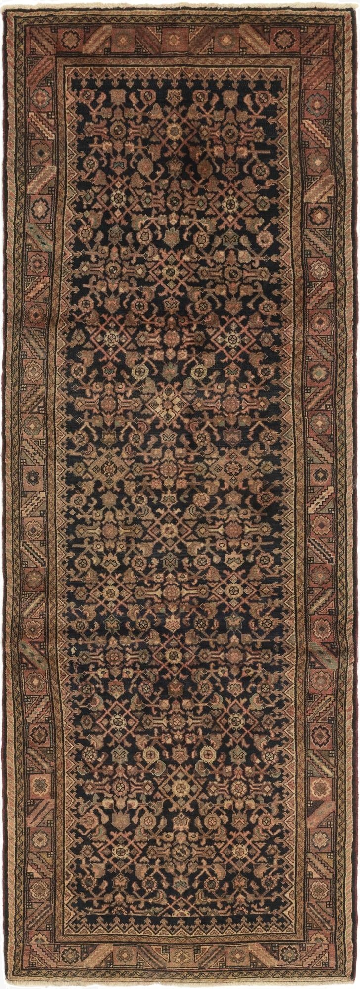  3' 8 x 10' 7  Hand Knotted Shahsavand Persian Wool Runner Rug