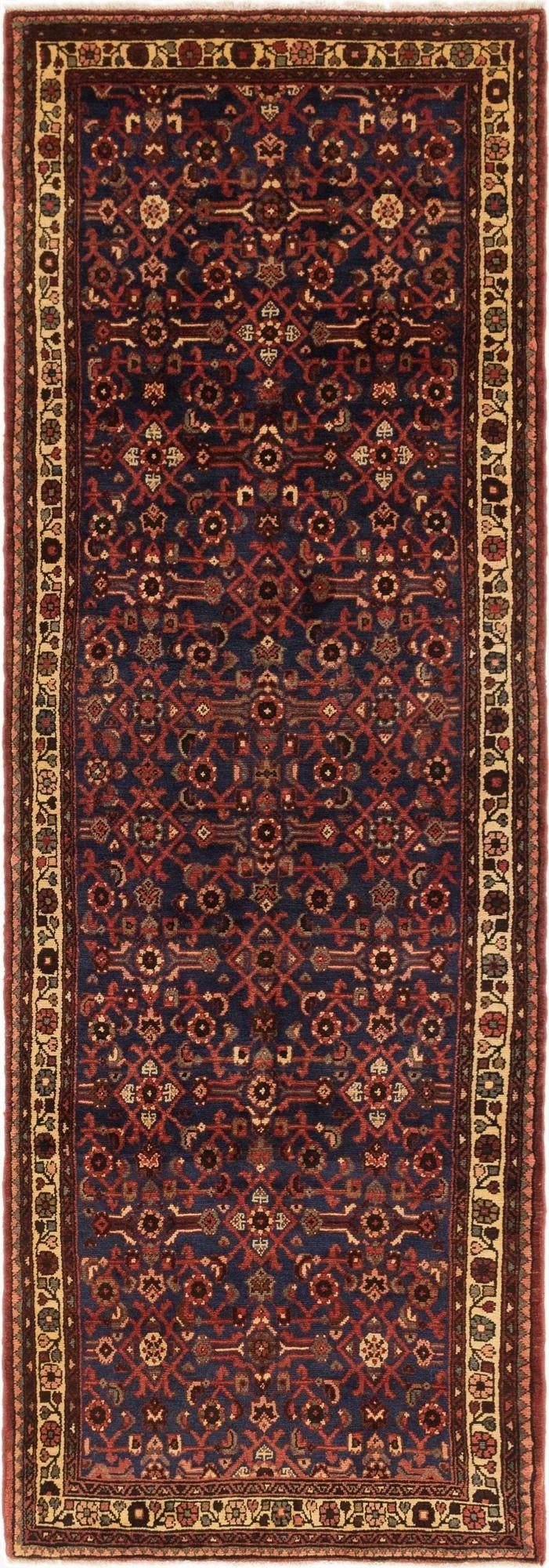  3' 8 x 10' 7  Hand Knotted Shahsavand Persian Wool Runner Rug