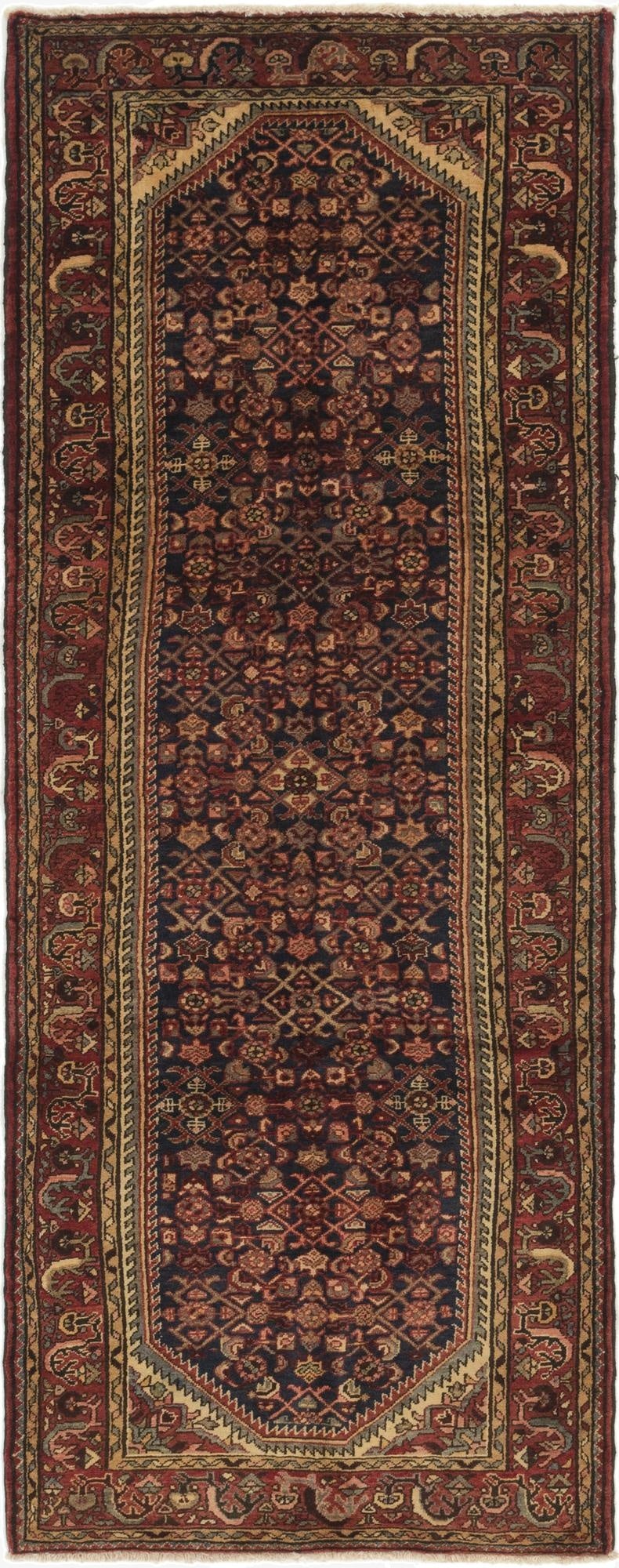  3' 10 x 10' 8  Hand Knotted Shahsavand Persian Wool Runner Rug